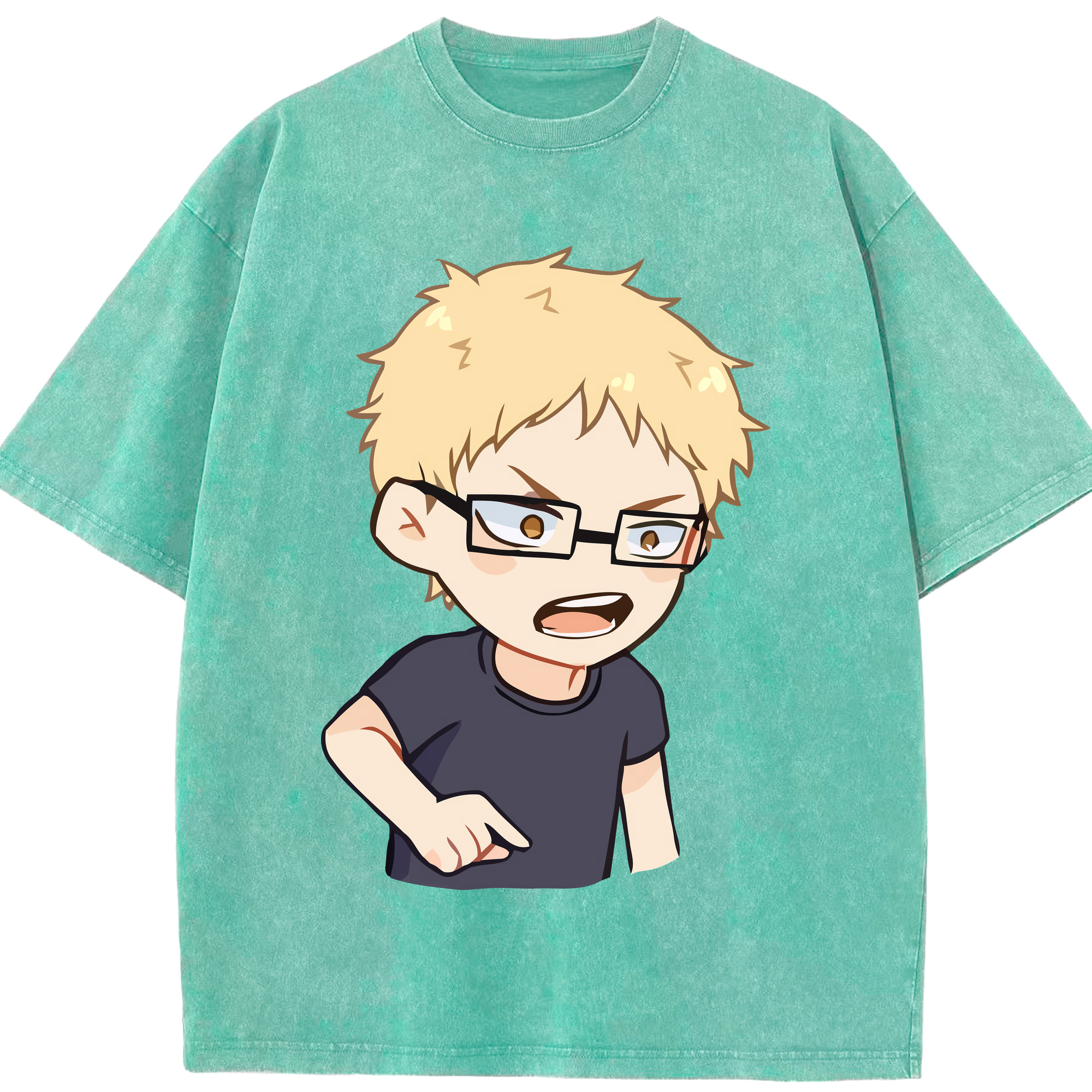 （画像用） ハイキュー!! Haikyu!! 綿100% ヴィンテージ風 半袖Tシャツ（フロントプリント）